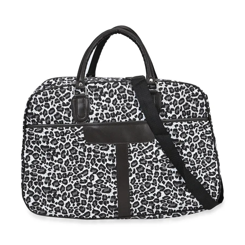 Stilvolle Leoparden-Print Reisetasche, Maße 50x19x33 cm, Braun
