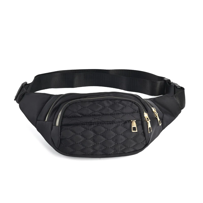 Wasserdichte Bauchtasche aus hochwertigem Nylon mit RFID-Schutz, 36x4x13cm, beige