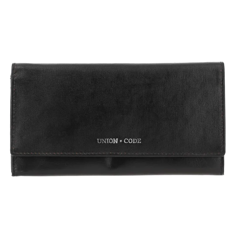 CLOSE OUT - UNION CODE: Brieftasche mit Schlangen-Prägung und RFID schutz, 19x12 cm, Cognac