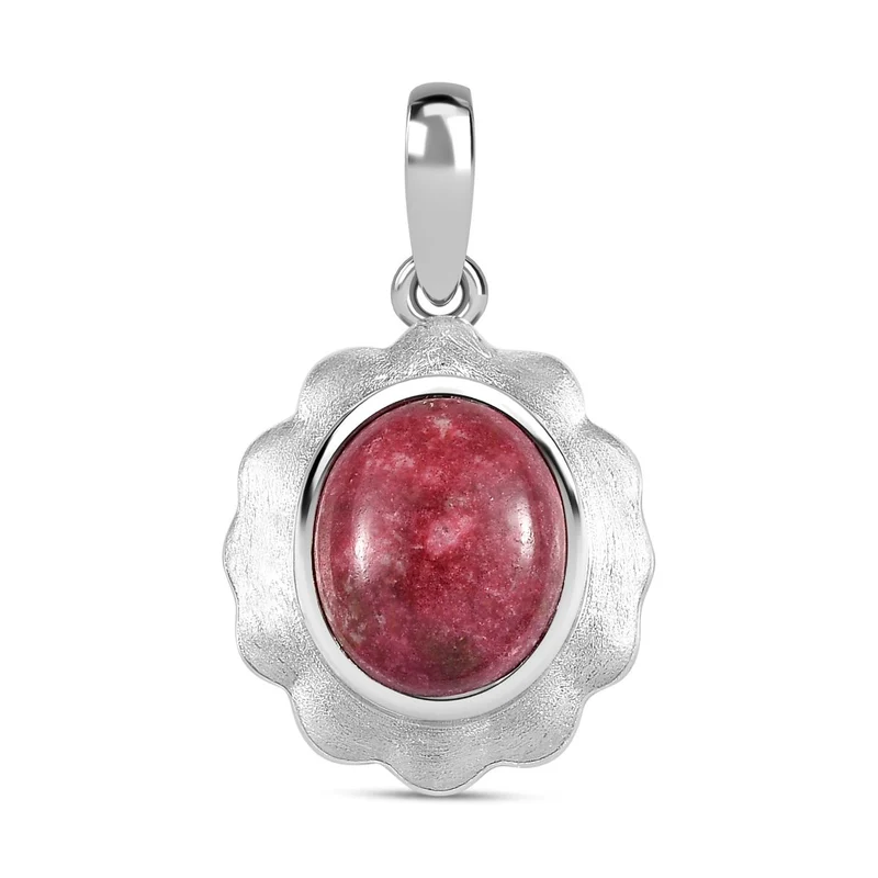 AA Thulit Anhänger 925 Silber rhodiniert ca. 6,02 ct.