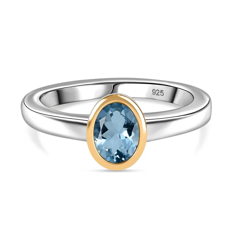 AAA Santamaria Aquamarin Ring 925 Silber rhodiniert ca. 0,73 ct