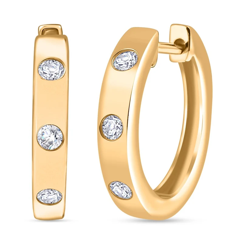 LUXURIANT DIAMOND - Lab Grown Diamant SI-GH Ohrringe 925 Silber 750 Gelbgold Vermeil ca. 0,33 ct.