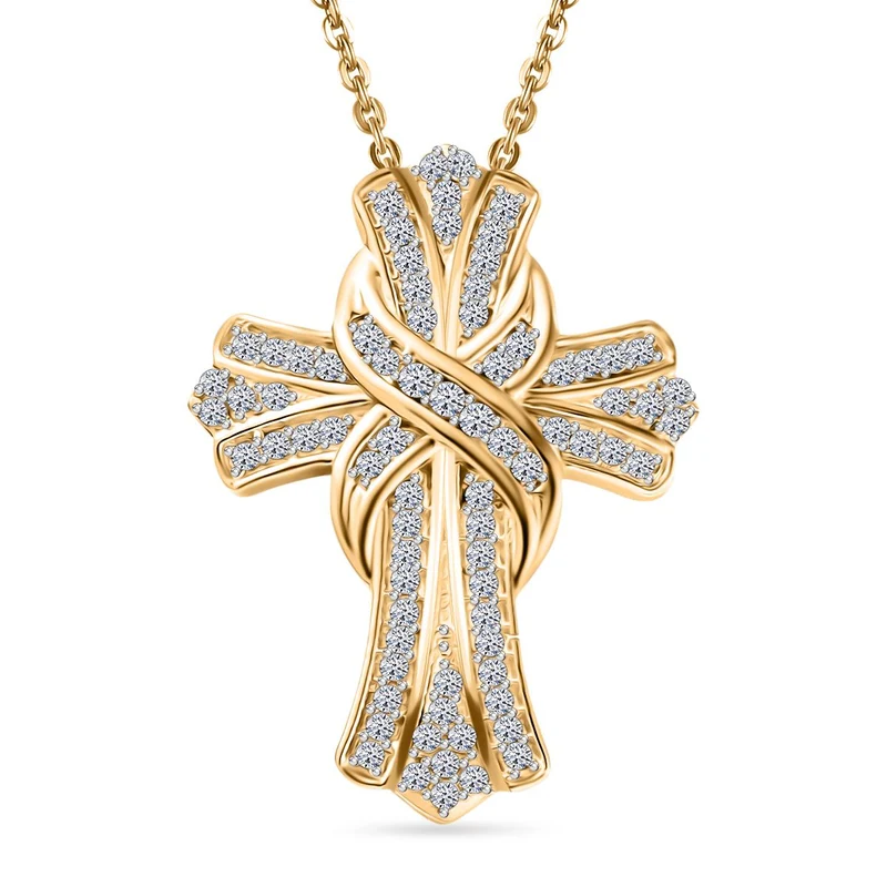 Lab Grown Diamant VS Schmuckset ca. 50 cm 925 Silber 750 Gelbgold Vermeil ca. 0.51 ct