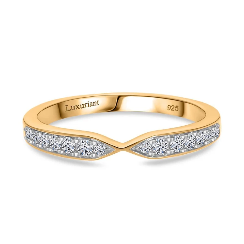 LUXURIANT DIAMOND -Lab Grown Diamant VS-EF Ring 925 Silber Gelbgold Vermeil ca. 0.25 ct