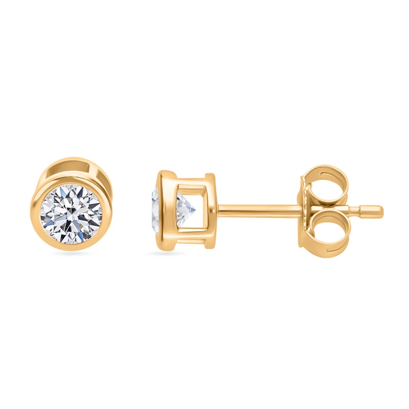 LUXURIANT DIAMOND - Lab Grown Diamant VS-GH Ohrringe 925 Silber Gelbgold Vermeil ca. 0,33 ct.