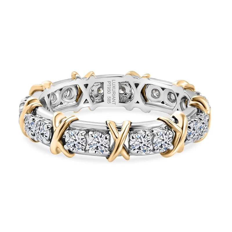 LUXURIANT DIAMOND - Lab Grown Diamant VS-EF SGL zertifiziert Ring 950 Platin und 585 Gelbgold ca. 1.00 ct