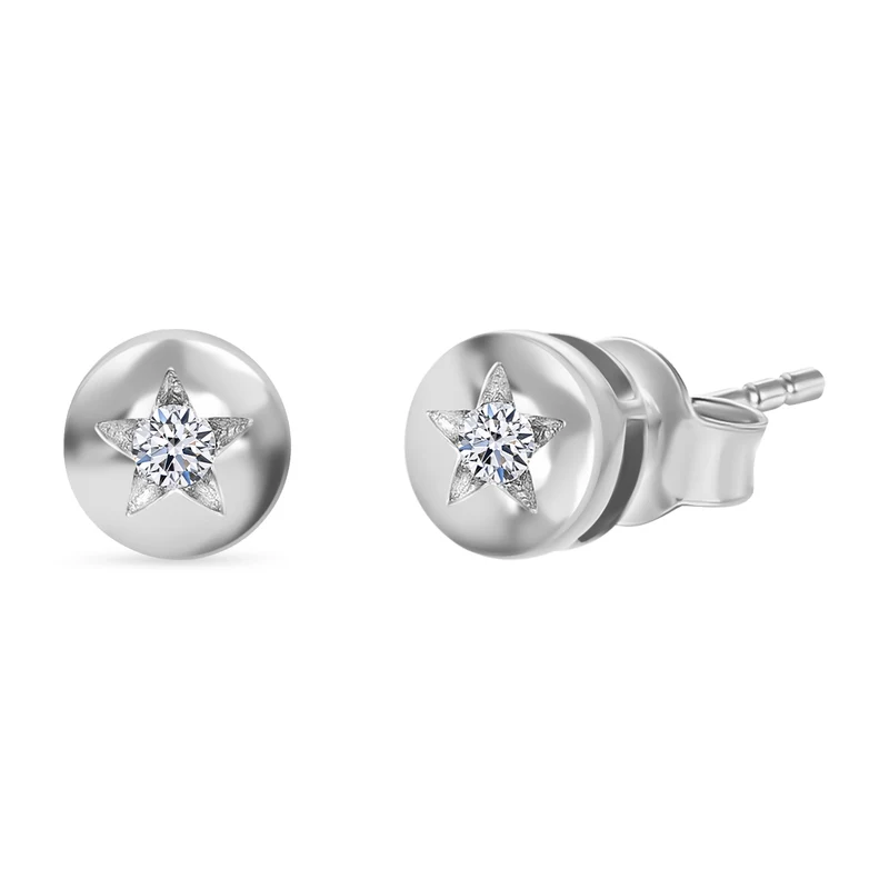 LUXURIANT DIAMOND - Lab Grown Diamant SI-GH Ohrringe 925 Silber platiniert ca. 0.15 ct