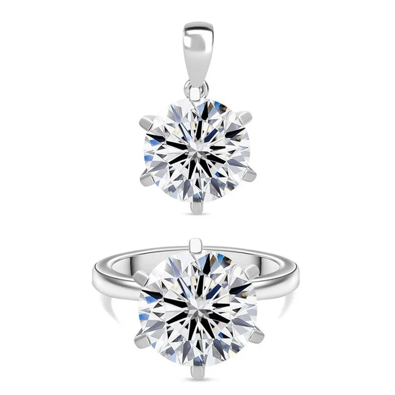 Exklusives Luxuriant Diamond Set: IGI zertifizierte VS-EF Labor-Diamant-Anhänger & Ring in 950 Platin