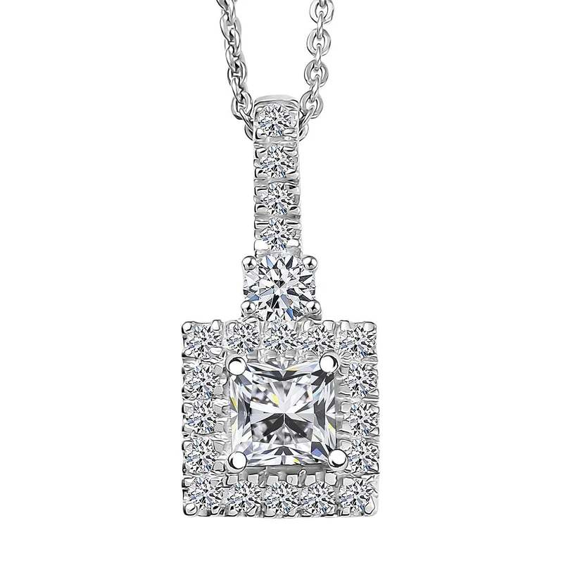 LUXURIANT DIAMOND - Lab Grown Diamant SI-GH Anhänger mit Kette, ca. 50 cm 925 Silber rhodiniert (7-8 Werktage Lieferzeit) ca. 1.00 ct