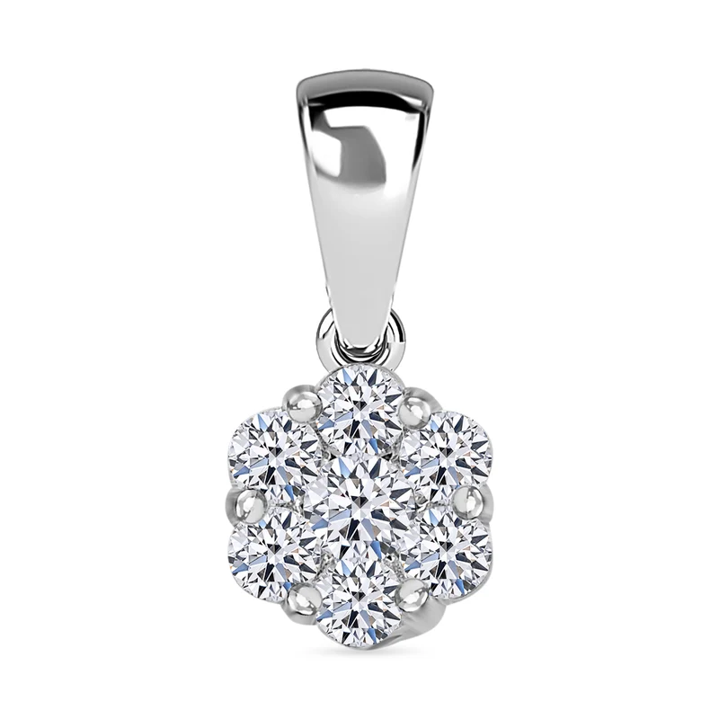 LUXURIANT DIAMOND - Lab Grown Diamant SI-GH Anhänger 925 Silber platiniert ca. 0.50 ct