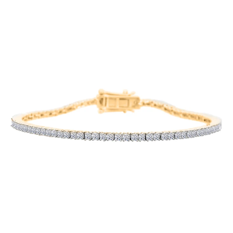 LUXURIANT DIAMOND- Labor Diamant 19cm Armband (VS) und Ring (SI) in 585 Gelbgold