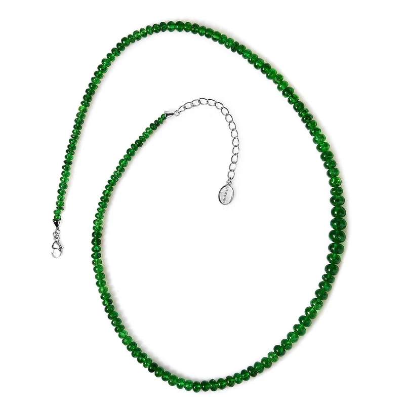 AAAA Tsavorite Granat Halskette ca. 45 cm 950 Platin ca. 93,87 ct.