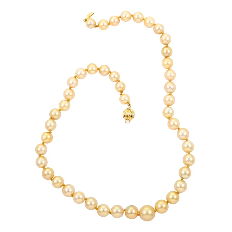 Iliana AAAA Goldene Südsee Perle Halskette ca. 45 cm 750 Gold Standard