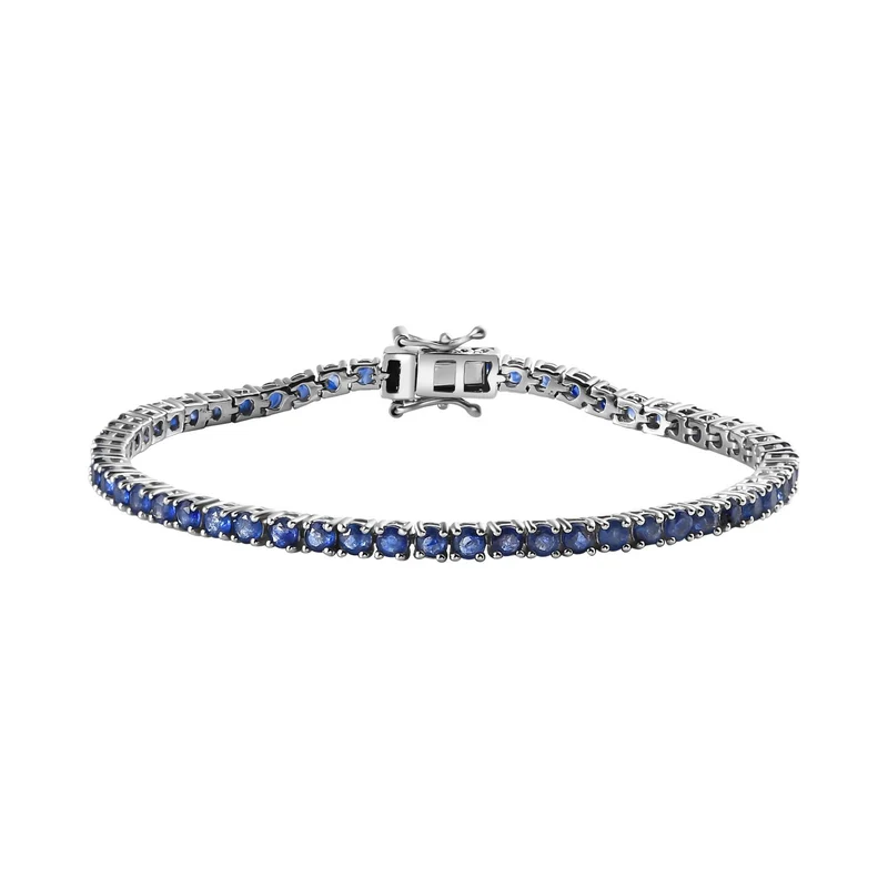 Masoala Saphir (Fissure gefüllt) Armband ca. 19 cm 925 Silber platiniert ca. 9,45 ct.
