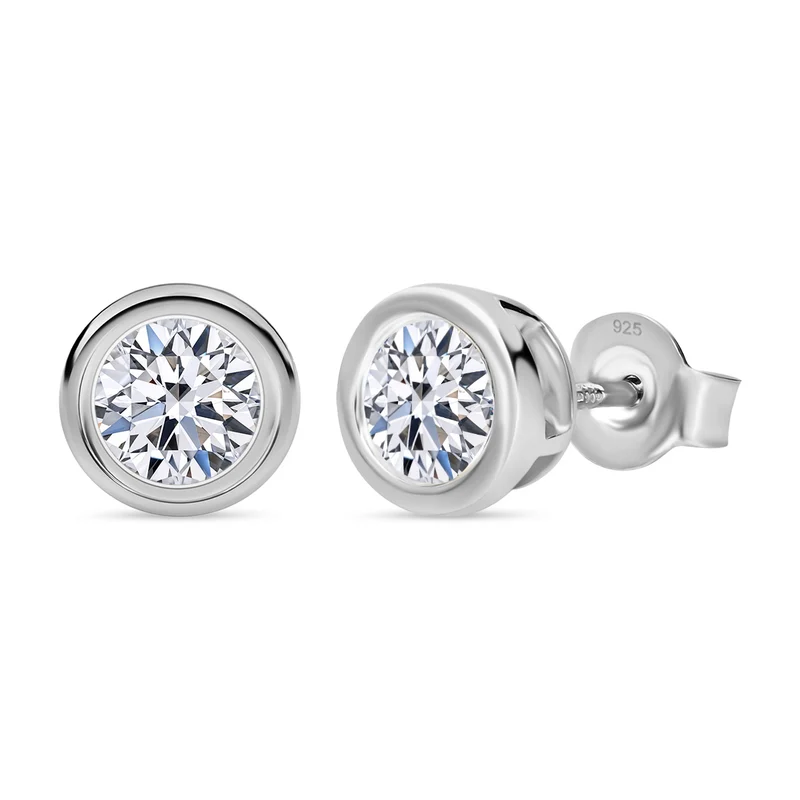 LUXURIANT DIAMOND - Lab Grown Diamant SI-GH Ohrringe 925 Silber Rhodiniert (10-15 Werktage Lieferzeit) ca. 1.00 ct