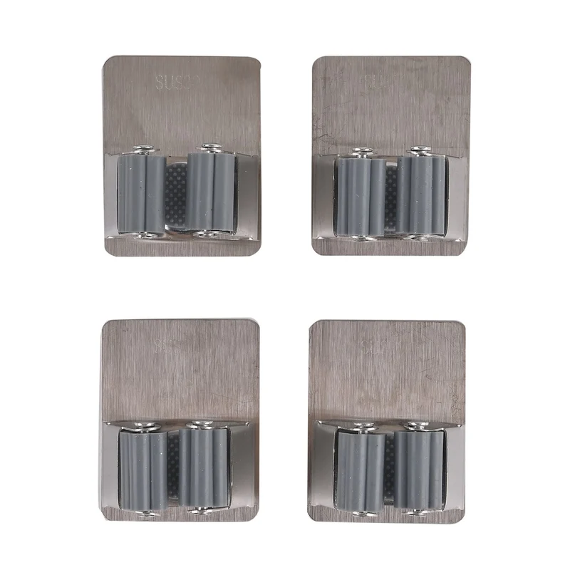 4 robuste Wandhaken aus Edelstahl mit selbstklebender Rückseite, ideal für Küche, Bad oder Büro. Tragkraft bis 3,5?kg, 6x6cm