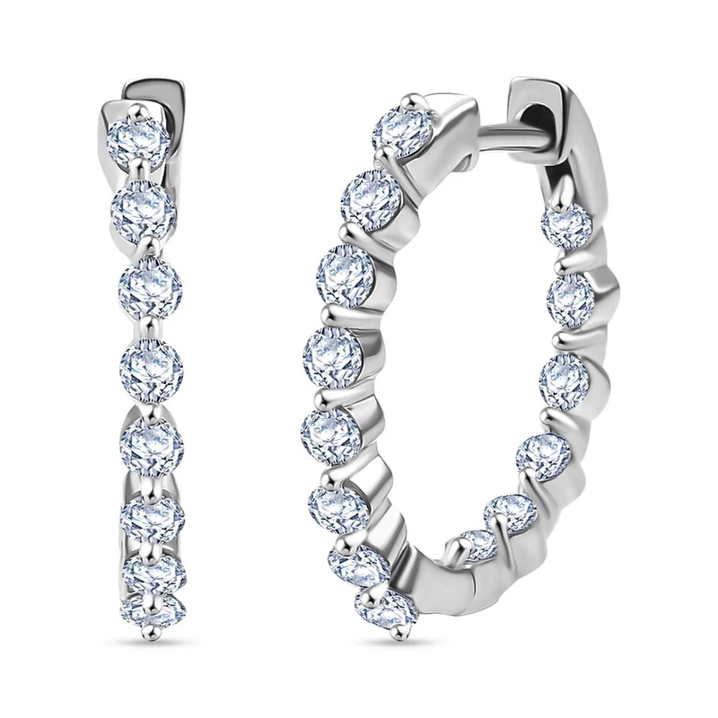 Lab Grown Diamant SI-GH SGL zertifiziert Ohrringe 925 Silber rhodiniert ca. 1.00 ct