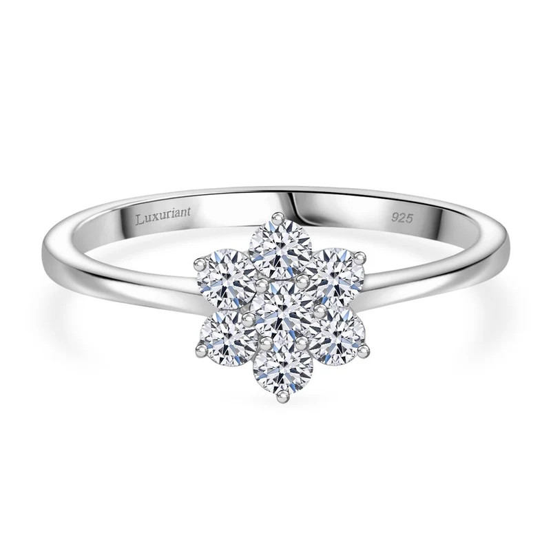 LUXURIANT DIAMOND - Lab Grown Diamant SI-GH SGL zertifiziert Ring 925 Silber Gelbgold Vermeil ca. 0.50 ct