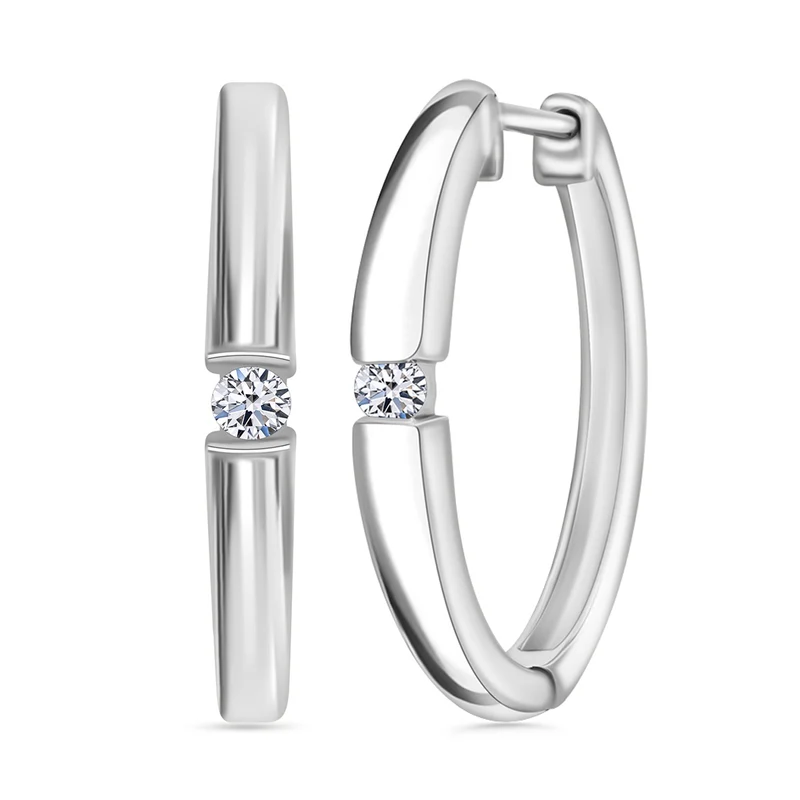Luxuriant Diamond - Lab Grown Diamant SI-GH Ohrringe 925 Silber Gelbgold Vermeil ca. 0.10 ct