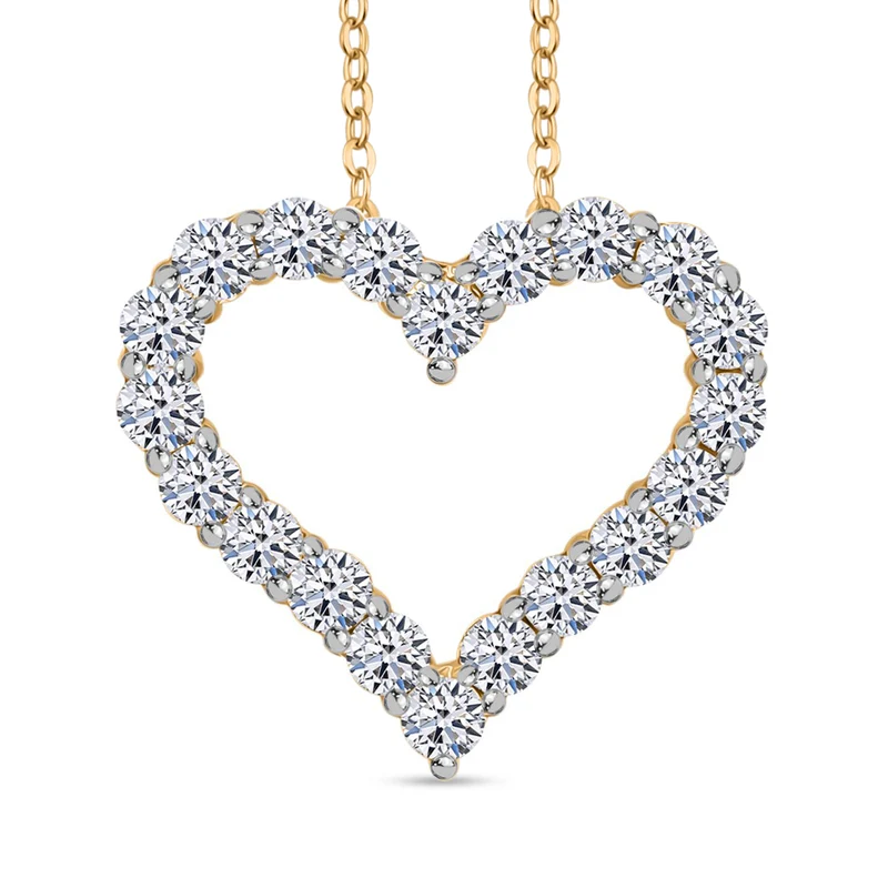 LUXURIANT DIAMOND - Lab Grown Diamant SI-GH Schmuckset 925 Silber Gelbgold Vermeil ca. 0,55 ct.