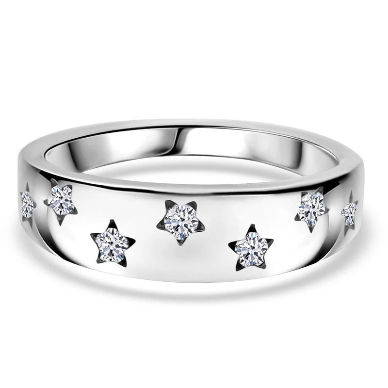 Luxuriant Diamond - Lab Grown Diamant SI-GH Ring 925 Silber platiniert ca. 0.20 ct