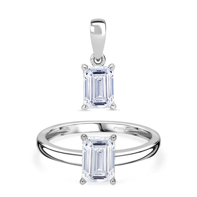 Luxuriant Diamond Premium Set: IGI zertifizierter VS Labor-Diamant-Ring & Anhänger in 950 Platin