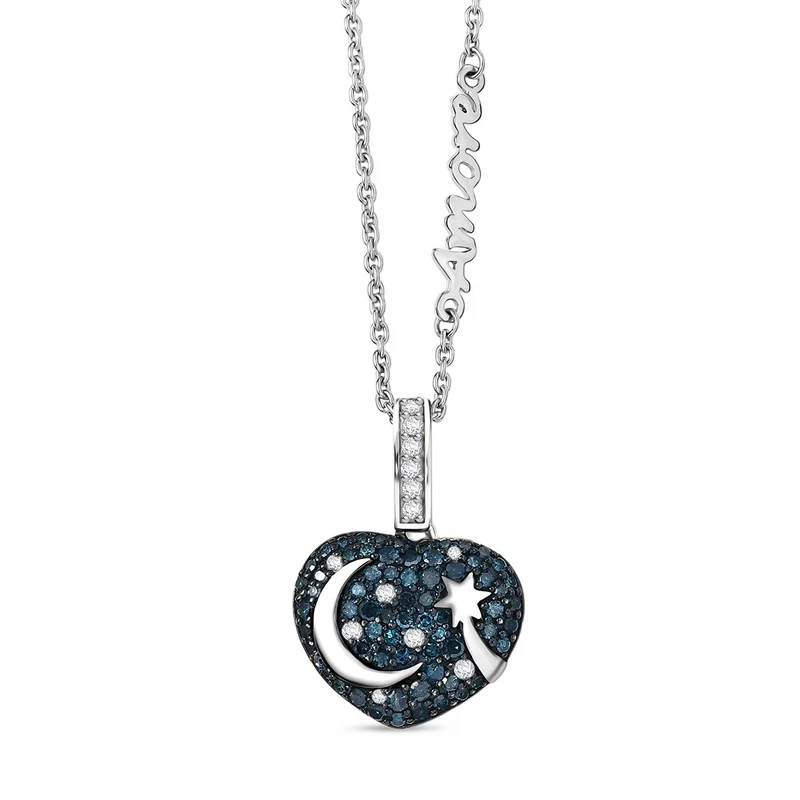 GP Celestial Dream Kollektion- Blauer Diamant, Kanchanaburi Blauer Saphir Schmuckset 925 Silber rhodiniert ca. 1.04 ct