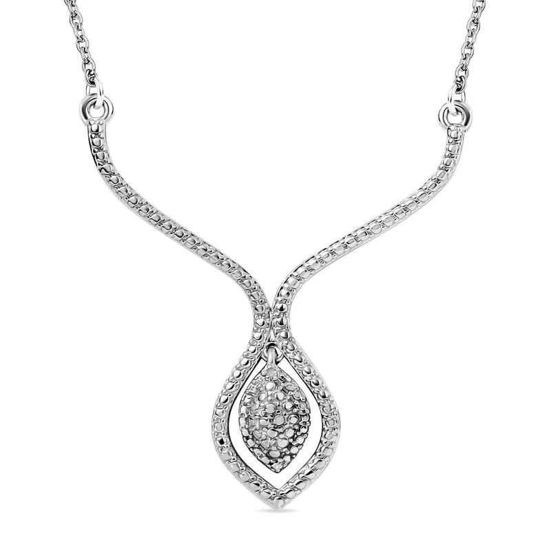 Natürliche Champagner Diamant Halskette, ca. 45 cm Edelstahl