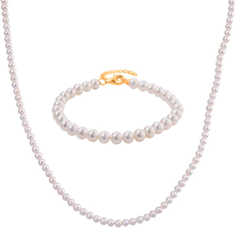 D'Joy AAA Zhuji Akoya-Perle 18+5cm Armband und 50+5cm Halskette