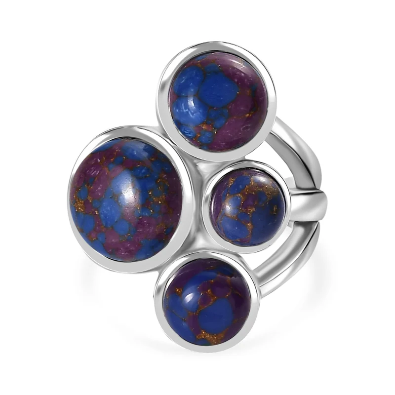 Lila Türkis Ring 316L Edelstahl ca. 7.82 ct