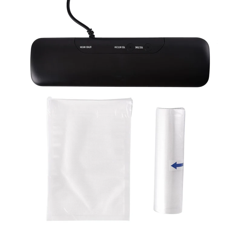 HOMESMART - Vakuumverpackungsmaschine, inkl. 30 Beutel und 6m Rolle, 37,5x18,5x8,5 cm, schwarz