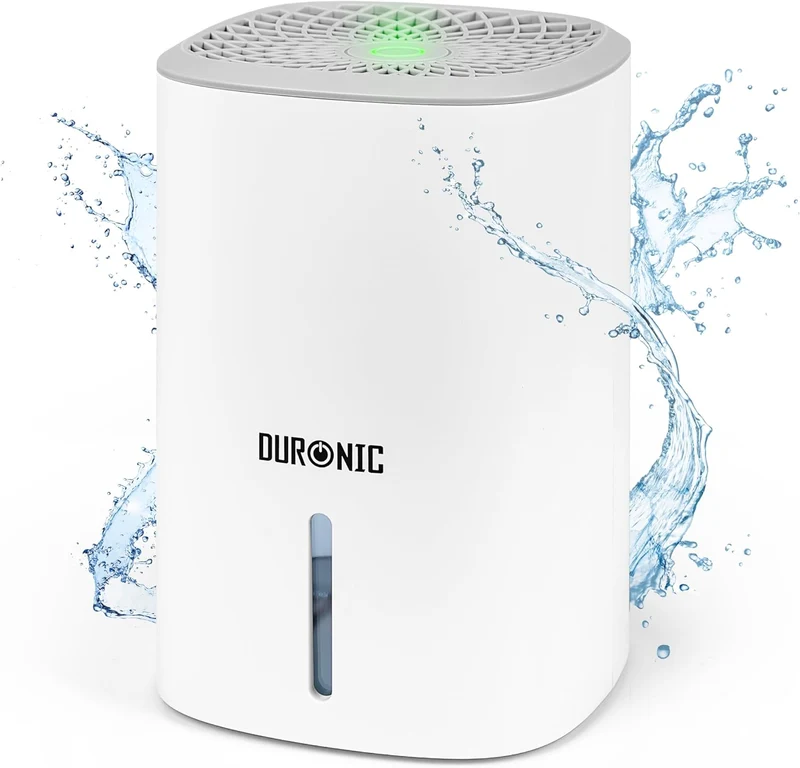Duronic DH06 WE Luftentfeuchter | Leiser Entfeuchter für 5-10m² Räume | Kleiner Kondenstrockner mit 0,8 Liter Wassertank | 23 Watt Raumentfeuchter gegen Schimmel | Gegen Kondenswasser im Schlafzimmer