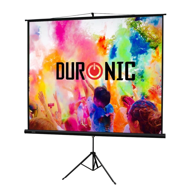 Duronic TPS86 Leinwand | 80" Stativleinwand | Stativ Beamerleinwand mit 175 x 131 cm Fläche im 4:3 Format | Heimkino mit 4K Full HD 3D | Projektorleinwand für Schule und Büro | Präsentationsleinwand