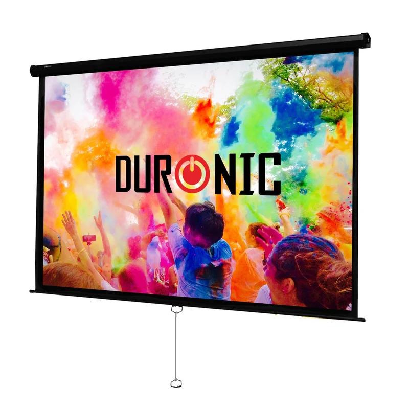Duronic MPS100 4:3 Leinwand | 100" Zoll Rolloleinwand 203 x 152 cm | Heimkino mit 4K Full HD 3D | Gain 1.0 | Projektionsleinwand für Decken und Wandmontage | Beamerleinwand für Büro und Präsentationen