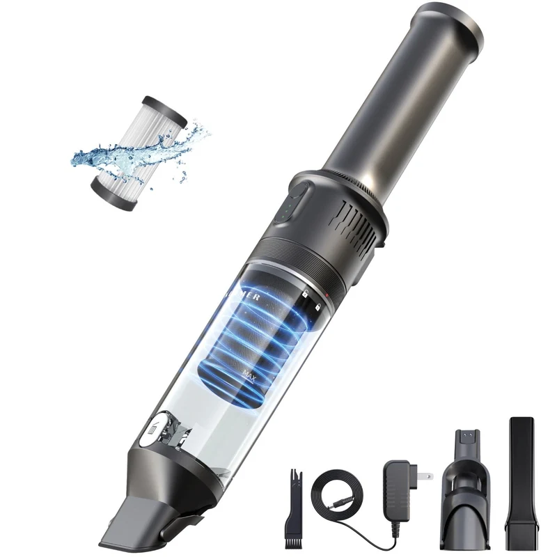 Handstaubsauger 140 Watt | Kabelloser Akku-Handstaubsauger mit 16.000 Pa und HEPA-Filter