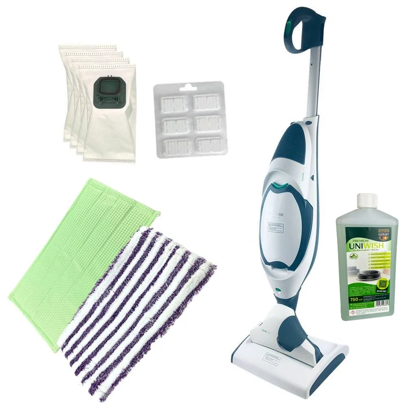 Vorwerk Kobold 150 mit Saugwischer SP530 inkl.Universal Hardbodenreiniger, Reinigungstücher