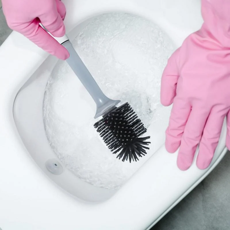 WC-Bürste Silikon | Hygienisch & geruchsneutral | Flexibler Bürstenkopf für Ecken | Schnell abspülbar, langlebig