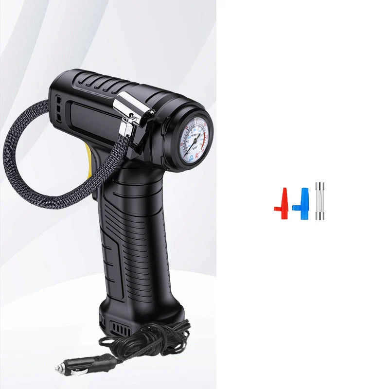 Tragbarer Luftkompressor kabellos mit Digitalanzeige | Auto-Stopp & Druck-Voreinstellung | 35 L/min, LED-Licht | Für Auto, Bike & Ball