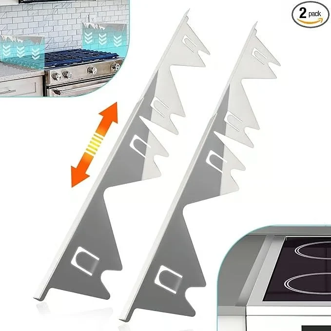 Kochfeld Spaltabdeckung 2er-Set Verstellbar 35–70 cm | Spritzschutz mit Antirutsch-Halt | Schützt vor Krümeln & Verschmutzungen