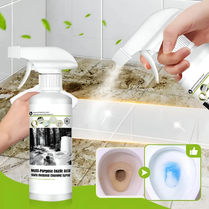 Oxalsäure Reinigungs-Spray gegen Rost & Kalk | Kraftreiniger für WC, Waschbecken, Fliesen & Fugen | Entfernt Ablagerungen & Urinstein