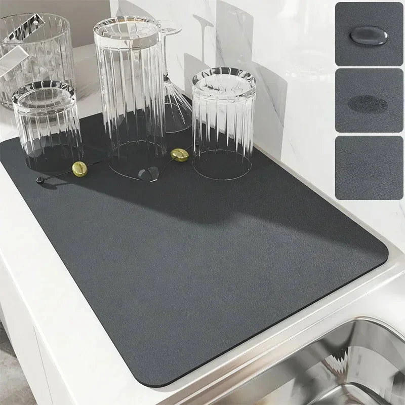 Absorbierende Abtropfmatte für Spüle & Bad – HydroGuard Pro | Sofortige Wasseraufnahme, rutschfest | PVC & Gummi, leicht zu reinigen
