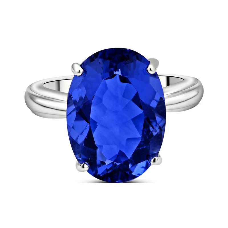Farbwechsel Fluorit-Ring, 925 Silber rhodiniert ca. 14.55 ct
