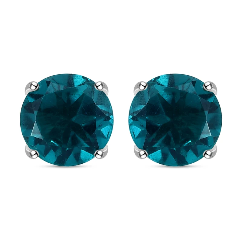 Capri-Blau Triplett Quarz-Ohrringe, 925 Silber platiniert ca. 2,77 ct