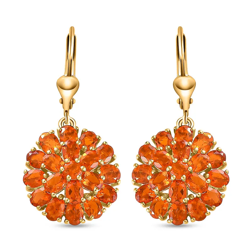 Salamanca Feueropal-Ohrringe, 925 Silber vergoldet ca. 4,45 ct