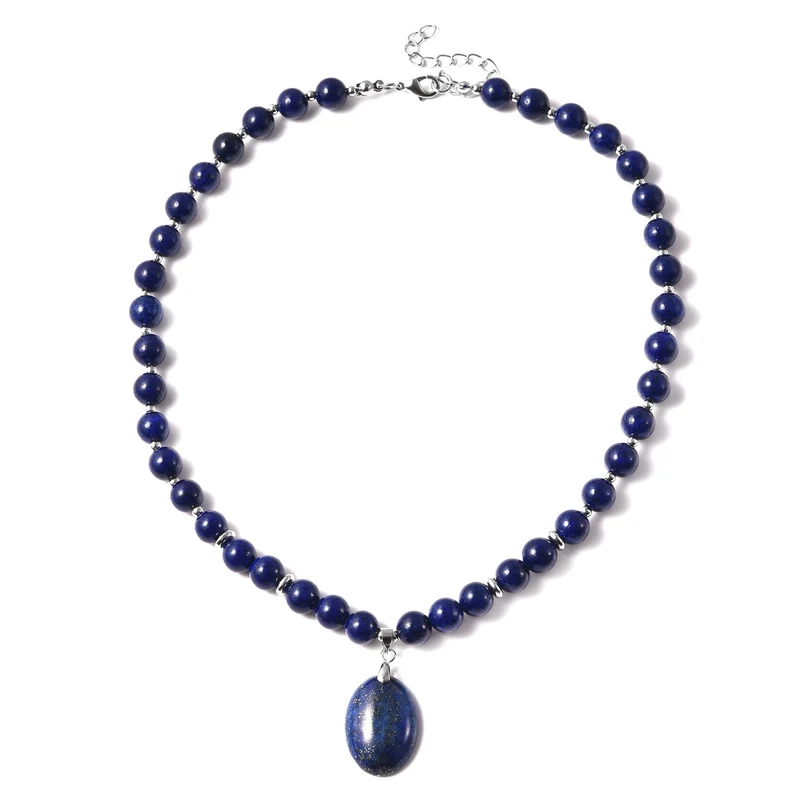 Lapislazuli-Halskette, ca. 45 cm, ca. 180,50 ct