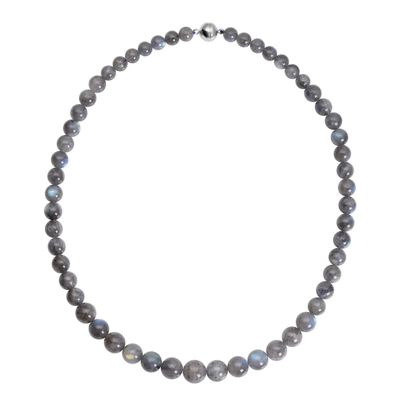 Labradorit-Halskette, ca. 50 cm, 925 Silber rhodiniert ca. 300,00 ct