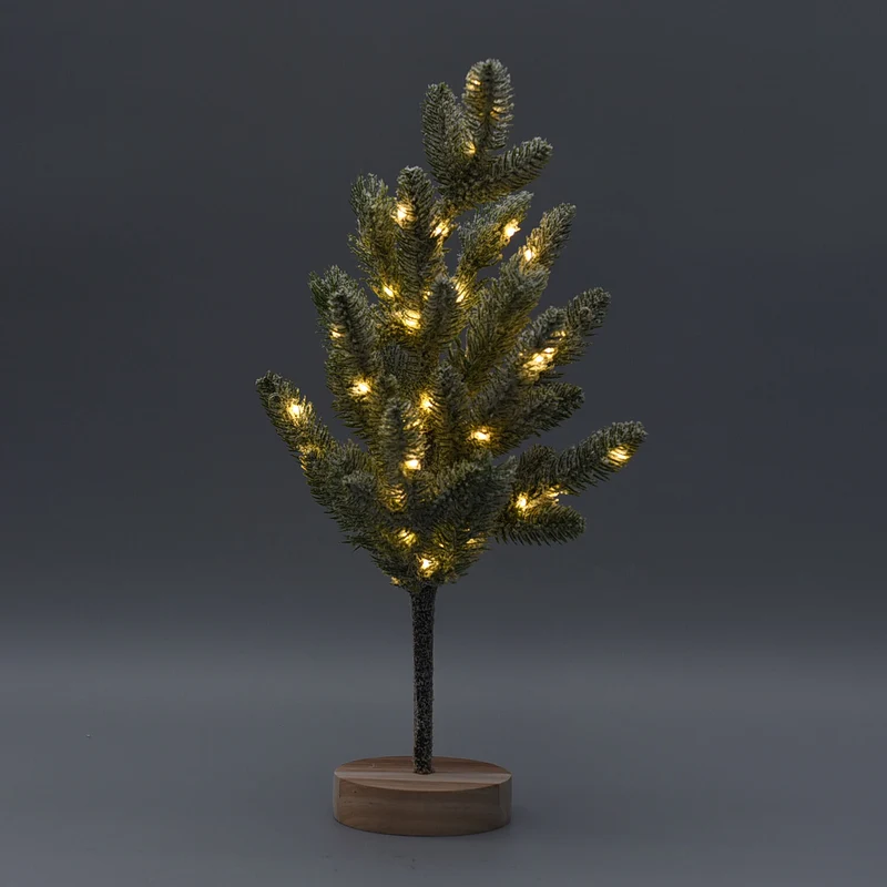 Warmweiße 50 LED Weihnachtsbaum Lampe, Größe 55 cm, 3xAA (nicht inkl.), Grün, Weiß und Braun