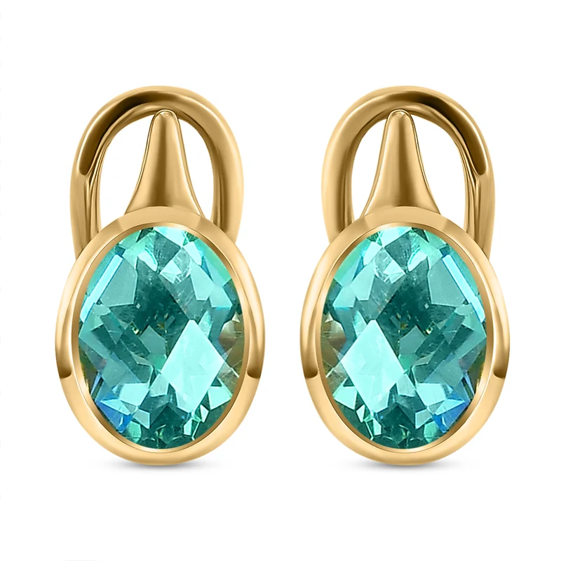 Pfau Triplett Quarz-Ohrringe, 925 Silber vergoldet ca. 4,04 ct