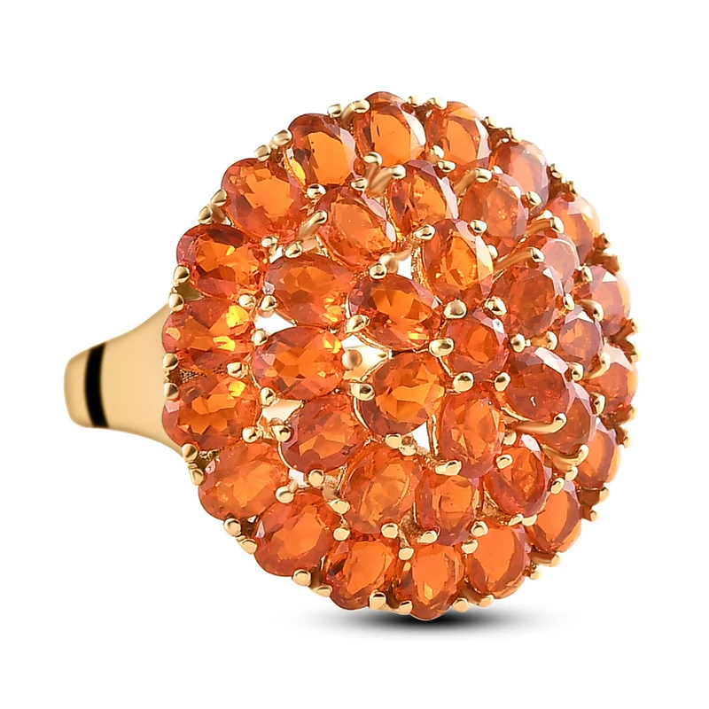 Salamanca Feueropal-Ring, 925 Silber vergoldet ca. 4.33 ct