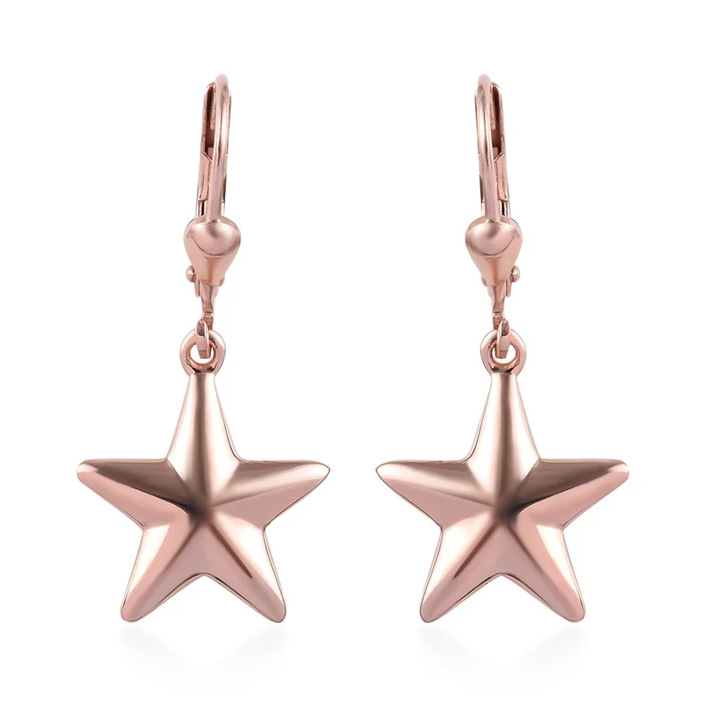Stern-Ohrringe, 925 Silber rosévergoldet ca. 3,13g